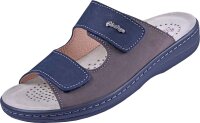 Pantoletten Herren 0764  grau/blau Nubuk komb. 42