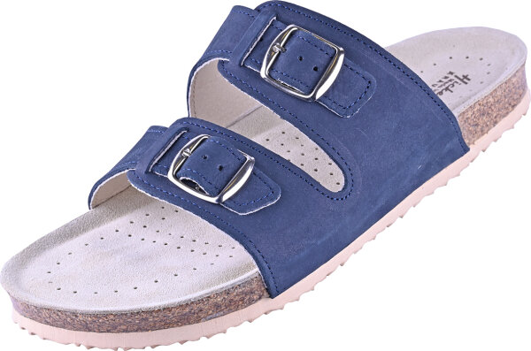 Pantolette Herren Kräuter 0621 d.blau Nubuk