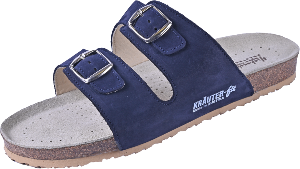 Pantolette Herren Kräuter 0621 d.blau Nubuk