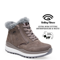 Comfort Stieflette Damen Lammfell grau