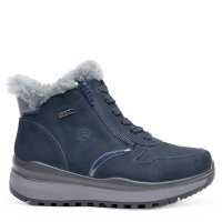Comfort Stieflette Damen Lammfell blau