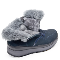 Comfort Stieflette Damen Lammfell blau