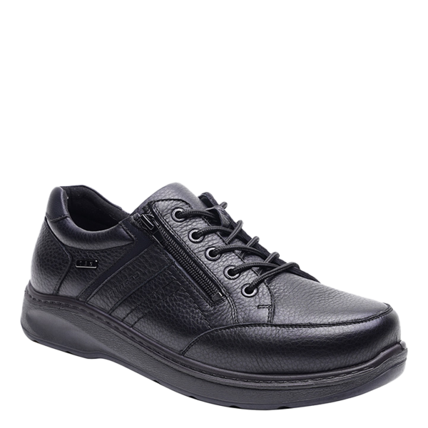 Comfort Halbschuh Schnürer Leder Herren schwarz