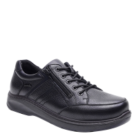 Comfort Halbschuh Schnürer Leder Herren schwarz