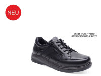 Comfort Halbschuh Schnürer Leder Herren schwarz