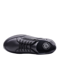 Comfort Halbschuh Schnürer Leder Herren schwarz