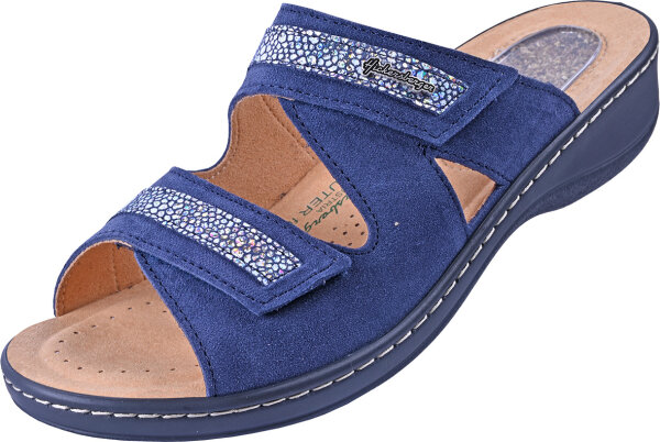 Pantolette Kräuter-fit 7819 blau Glitter