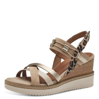 Tamaris Keil- & Plateausandalen Tan Comb