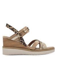 Tamaris Keil- & Plateausandalen Tan Comb