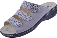 Pantolette Milano 2126 grau Velour komb.
