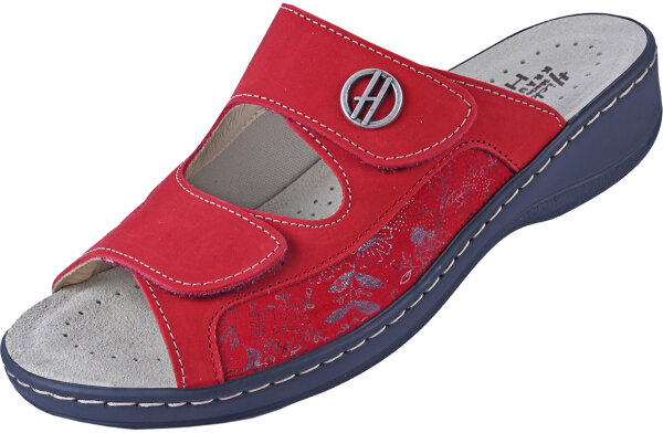 Pantolette Vario Hallux 2856 rot Nubuk komb.
