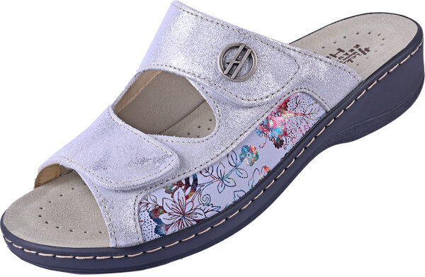 Pantolette Vario Hallux 2856 silber Leder komb.