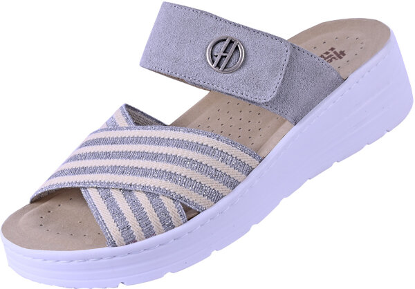 Pantolette Rimini 2631 grau Velour komb.