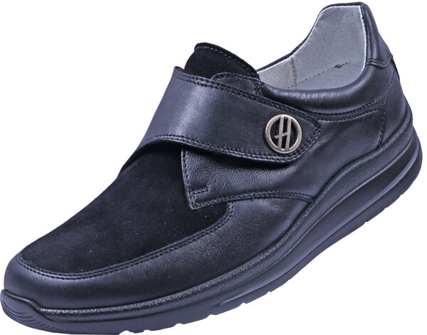 Halbschuh Walking 9372  schwarz Leder komb.