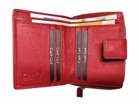 Zippbörse Ausweisfach Kalbleder rot