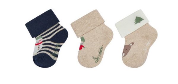 Sterntaler Baby Socken 3er Weihnacht marine