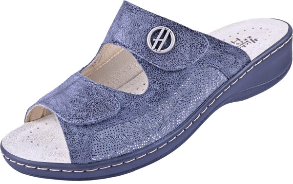Pantolette Vario Hallux 2856 grau Leder komb.