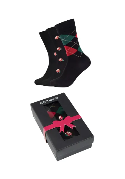 Camano HERREN Christmas Gift Socks Box schwarz