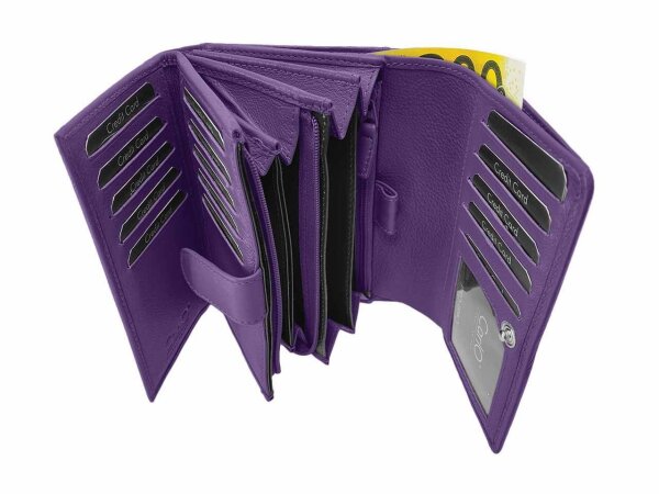Kompaktbörse Kalbleder violett