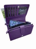 Kompaktbörse Kalbleder violett