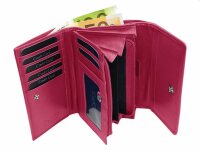 Klappenbörse Secretcards Kalbleder violettrot