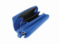 Zippbörse klein Kalbleder jeansblau