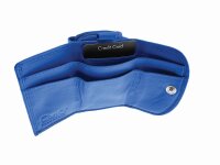 Zippbörse klein Kalbleder jeansblau