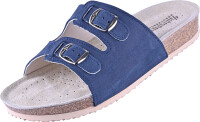 Pantolette Damen Kräuter 0651 d.blau Nubuk