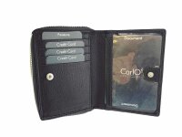 Zippbörse Ausweisfach Kalbleder schwarz