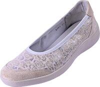 Halbschuh Comfort 9563 beige Velour komb.-40