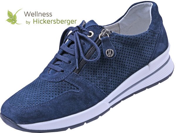 Sneaker Wellness 9409 blau Velour komb.