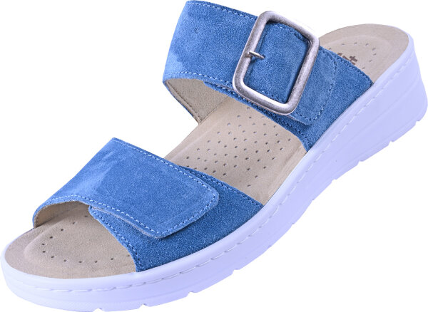 Pantolette Napoli 2525 hellblau Velour 39